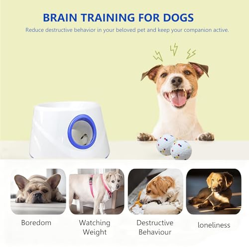 Dog Toy Balls, 2.3 Inch ETPU Material, Replacement Balls for Automatic Ball Launcher Machine - color: White and Yellow