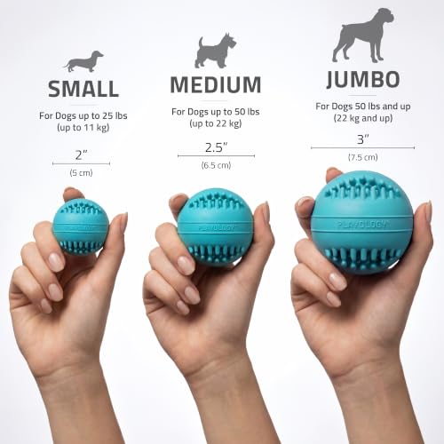 Playology Dental Chew Ball Toy for Senior Dogs - Jumbo, Peanut Butter Scent - size: Jumbo Chew Ball, style: Peanut Butter