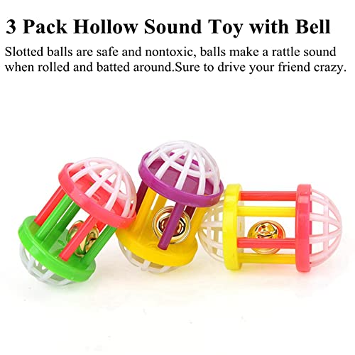 11 Pack Ferret Toys Set Mylar Crinkle Balls Hollow Sound Toy with Bell Interactive Exercise Scratch Play Chasing Toys for Indoor Pet Ferret Cat Kittens