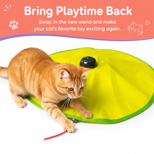Replacement Wands for Cat's Meow Motorized Cat Toy, Electronic Motion Cat Toys Mouse Tail Refills, Pack of 3