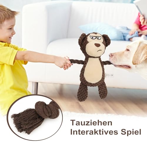 Dog Toys, Dog Squeaker Toys with Crinkle Paper (Brown Monkey) - color: Brown Monkey