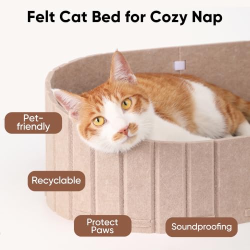 FUKUMARU Cat Scratcher, 24 Inch Sofa Shape Cat Scratching Bed Couch Indoor - color: Beige