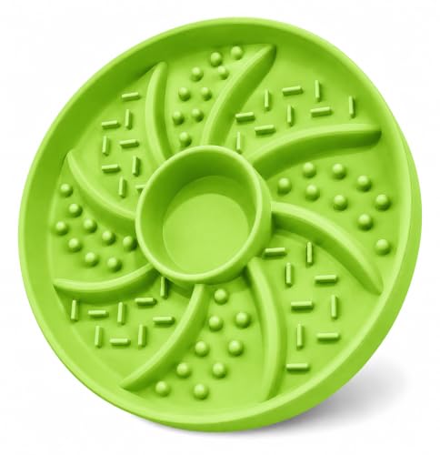 Slow Feeder Dog Bowl Silicone Suction Cup Anti Spill Dogs Cats - color: light green