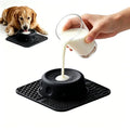 Slow Feeder Dog Bowls with Rolling Ball & Lick Mat for Dogs and Cats - color: Black-A