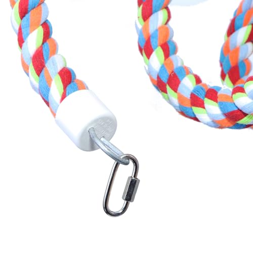 Kintor Bird Rope Bungee Perch,Cotton Chew Toy Swing for Medium Large Parrot - size: 118inch
