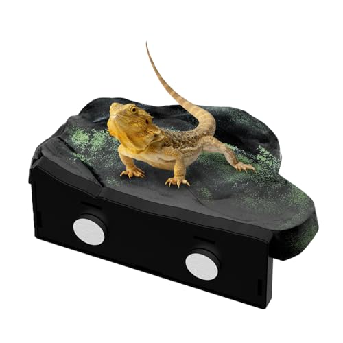 Rock Reptile Climbing Platform, Magnetic Wall Mount Leopard Gecko Basking Platform, Detachable Lizard Resting Shelf for Tree Frog Spiders Terrarium - size: Large