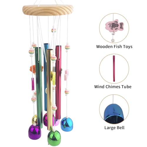 FlidRunest Bird Chewing Toys with Colorful Bells, Conure Wind Chimes Chew Toy with Colorful Stick, Bird Parrot Cage Hanging Bells Toys for Conure, Budgie, Parakeet, Cockatiel, Lovebird - style: Metal