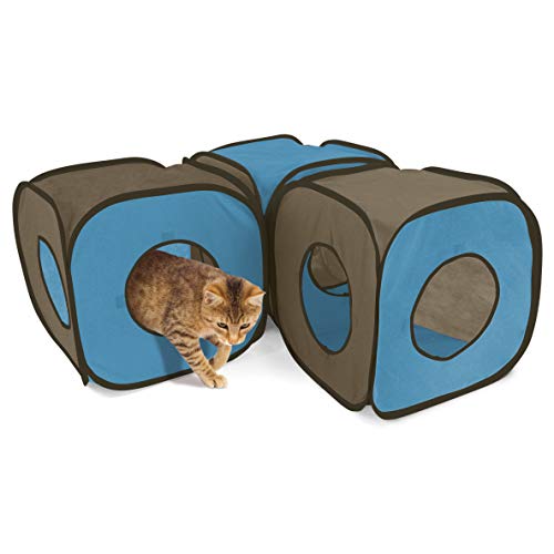 Kitty City Pop Open Rolling Cat Cube, Tunnel, Litter Box (Pack of 6) - color: Gray, size: Cube (Pack of 6)