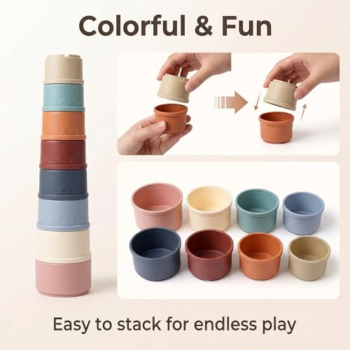 8Pcs Stacking Cups for Rabbits – Small Animal Nesting Toys