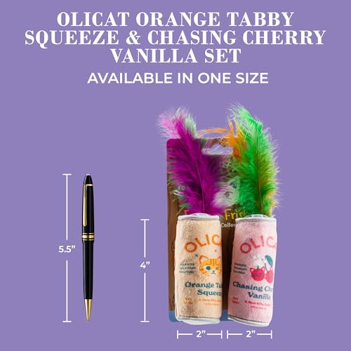 Haute Diggity Kitty Olicat Cherry + Orange Set, Soft Plush Cat Toys - color: Multi - Olicat Duo