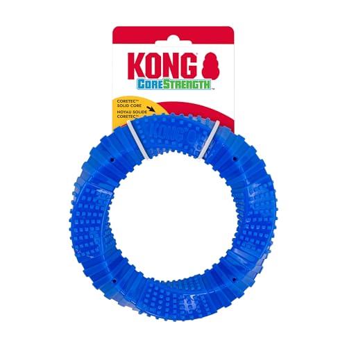 KONG CoreStrength Dog Toy – Ring – Durable Tough Chew Toy for Medium & Large Dogs – Textured Dental Chew for Teeth & Gums – Fetch & Interactive Play - color: Ring