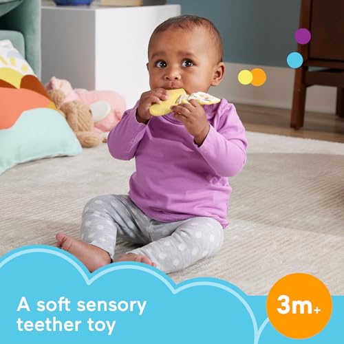 Fisher-Price Baby Toy Snuggle Bunny Teether, BPA-Free Sensory Activity for Developmental Play for Newborns Ages 3+ Months - size: Pack of 1, style: Bunny Teether