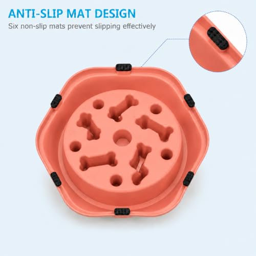 Slow Feeder Dog Bowl,Suitable for Small and Medium Breeds.Pink - color: Pink