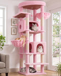 Globlazer 74in Pink Heavy Duty Cat Tree Tower for Indoor Large Cats, S74 - color: Pink