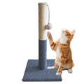 Barelove Cat Scratching Post Tower, Tall Cat Scratch Post, Natural Sisal Rope Scratcher Posts Refill for Indoor Cats, Carpet Cat Scratching Post with Replaceable Toys, Sturdy Base (Grey) - color: White