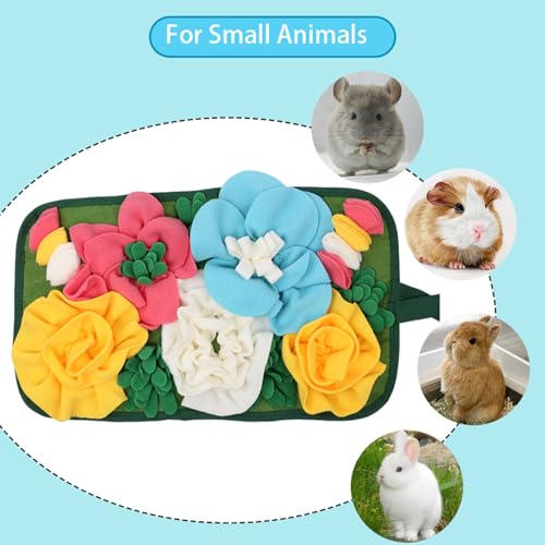 Rabbit Foraging Mat Interactive Bunny Snuffle Mat for Small Animals - color: blue
