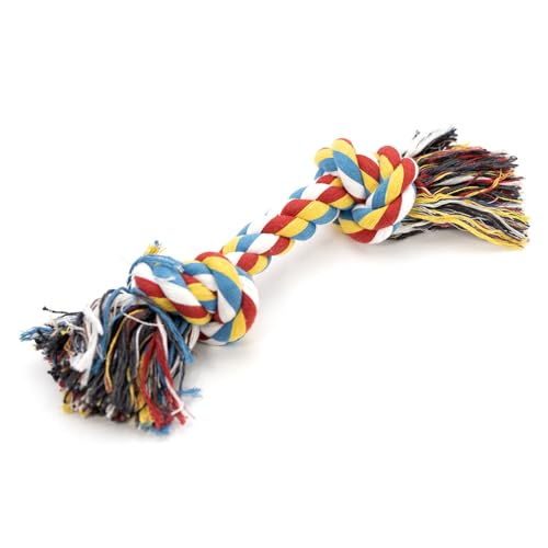 Jeffers Pet Rope Bone Dog Toy, Multi-Colored, 10" – Durable Braided Rope for Tug of War, Chewing & Fetch – Interactive Play for Pets – Machine Washable Dog Game Toy, Supports Healthy - color: Multicolor, size: 10 Inches