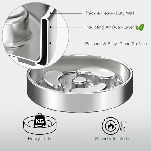 Slow Feeder Dog Bowls, 1Cup for Small Puppy, 2Pack - color: 2-Pack