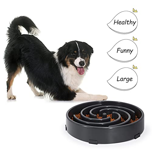 Slow Feeder Large Dog Bowl - Maze Puzzle Bowl for Medium to Large Dogs - Non Slip, Interactive, Bloat Stop, Healthy Feeding Dish - Gray - color: D-gray