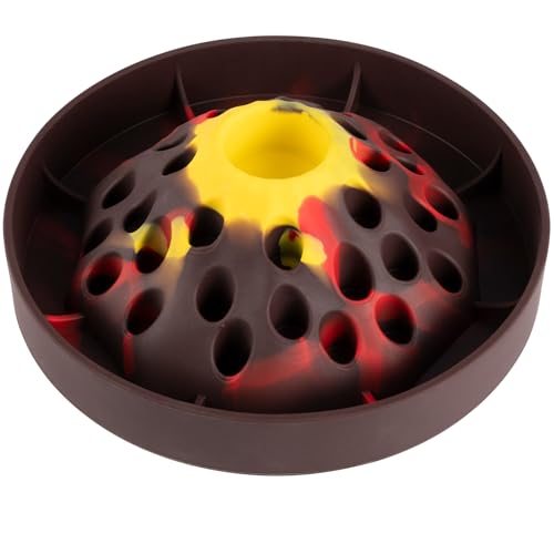 PEGGY11 Volcano-Shaped Silicone Slow Feeder Bowl for Dogs - size: Large
