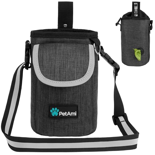 PetAmi Dog Treat Pouch, Large Hands-Free Training Bag, Charcoal - color: Charcoal