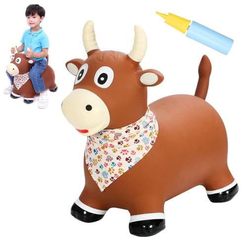 INPANY Bouncy Bull, Cow Hopper for Cowboys, Kid Gifts Toy, Pump Included - color: Bull