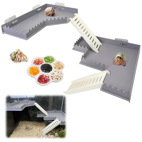 Hermit Crab Climbing Platform Habitat Tank Accessories - color: Grey