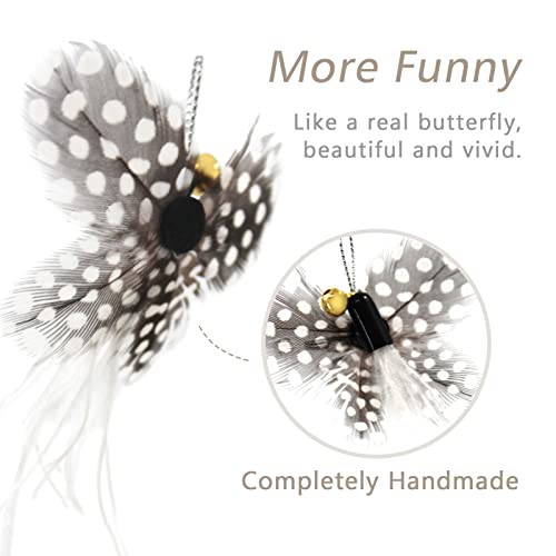 SONGWAY Cat Toy Wand Replacement - 8 Pieces Insect Cat Toys, Cat Feather Toy Refills, Cat Teaser Wand Attachments, Interactive Cat Toys for Indoor Cats - size: Insect