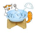 Slow Feeder Cat Bowl with Stand - Unbreakable Elevated Slow Feeder Bowl for Cats - Melamine Puzzle Raised Cat Food Bowl - Whisker Friendly & Wet & Dry Food- Dishwasher Safe & Non Slip (Blue - color: Blue