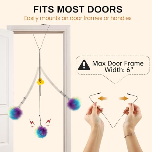 Cat Toy Door Hanger, Over the door cat toy(Bird and Ball) for indoor cats