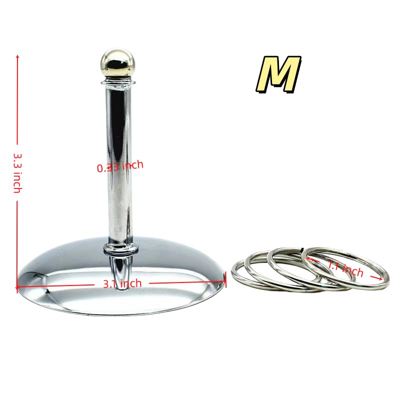 Fosrion Stainless Steel Parrot Ring Toss Toy, Interactive Training & Enrichment Toy for Parrots – Bite-Proof, Anxiety Relief, Exercise Fun for All Kinds of Parrot (Medium) - size: Medium