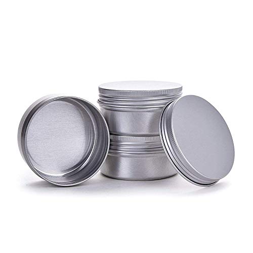 2 Ounce Aluminum Tin Jar Refillable Containers Screw Lid, Silver, 24 Pack - size: 2 Ounce (Pack of 24)