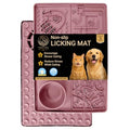 Dog Lick Mat, Large 11.2 x 16.7 in Slow Feeder with Strong Suction, Pink - color: Pink