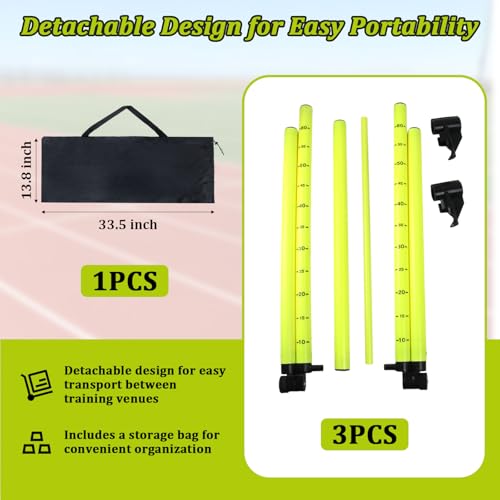 3Pcs Height Adjustable Hurdles Training Equipment, Speed Agility Kit