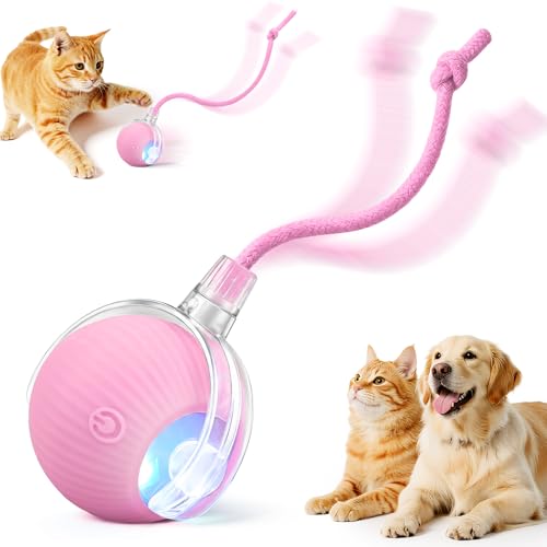 Interactive Automatic Rolling Electronic Stimulation Chase Ball Cat Dog Toy - color: Pink