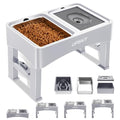 UPSKY 3-in-1 Elevated Dog Bowls Set with 4 Height Adjustable Stand, White - color: E-3-in-1 (White)