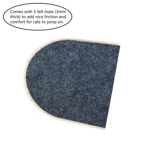 SHENGOCASE 5-Pack Natural Wood Wall Mounted Cat Steps - size: A