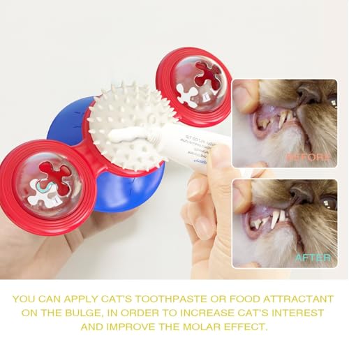 Interactive Cat Toys & Treat Dispenser with Catnip Ball (Aqua)