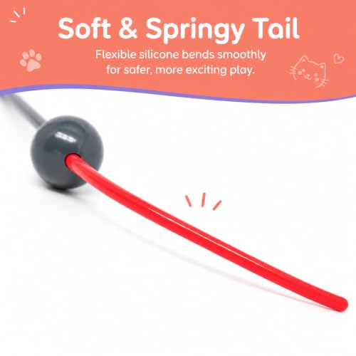 Replacement Wands for Cat's Meow Motorized Cat Toy, Electronic Motion Cat Toys Mouse Tail Refills, Pack of 3