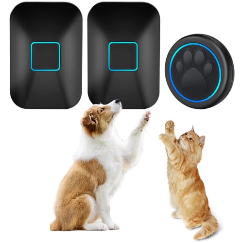 Halo Paw Smart Dog Door Bell–BK Dog Bells to Go Outside (2 Chimes & 1 Bell) - color: 2 Receivers & 1 Bell