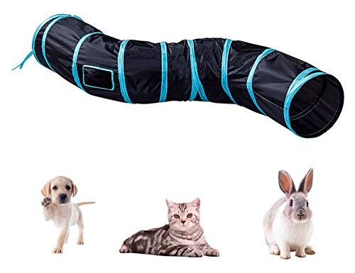 iCAGY Cat Tunnel Toys for Indoor Cats Kittens Rabbits, Pet Toy Play Tunnels - color: Black