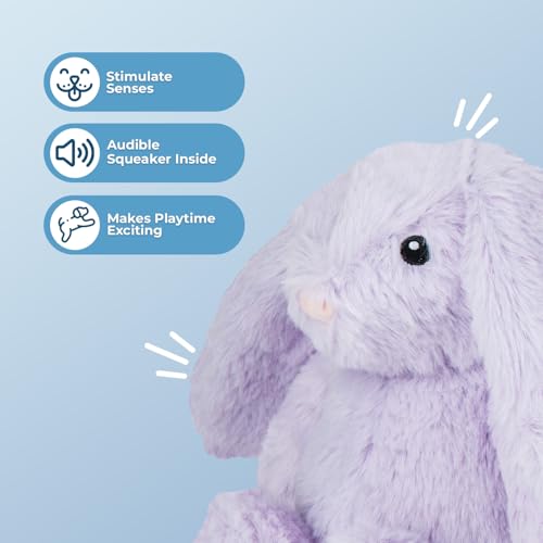Best Pet Supplies Bunny Buddy Squeaky Plush Dog Toy - Purple, Small - color: Bunny (Purple), size: Small