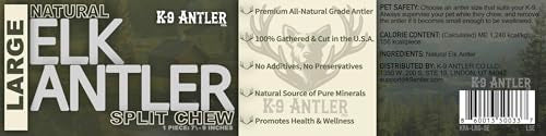Elk Antlers for Dogs - Large Split Natural Chew (Ideal for 40-70 lb Dogs) - size: Large, style: Split