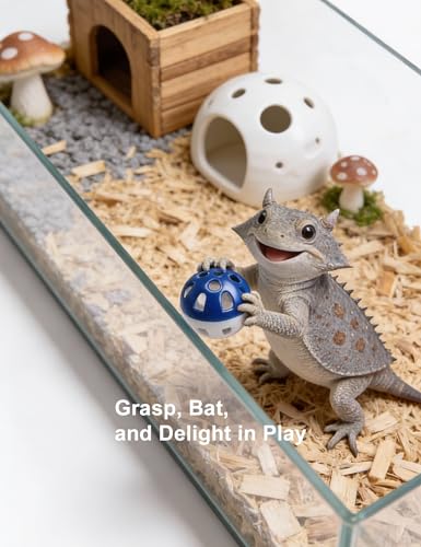 10-Pack Bearded Dragon Bell Ball Toys, Non-Toxic Hollow Enrichment Set