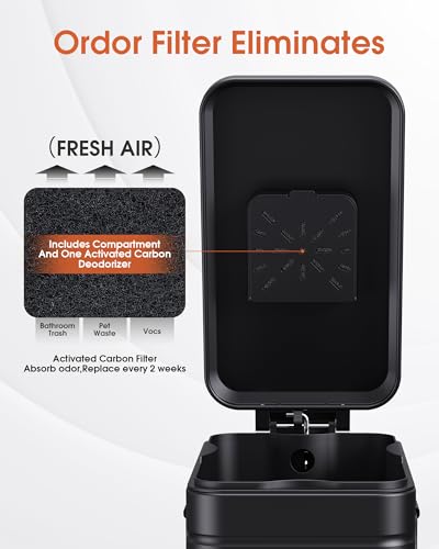 Small Trash Can with Lid, 2.6 Gal Dog Poop Trash Can, Black - color: Black, size: 2.6 Gallon