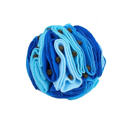 Pet Snuffle Ball for Small Dogs, Washable Reusable Dogs Training Stress Relief Dog Enrichment Toys Treat Tools (Blue) - color: Blue