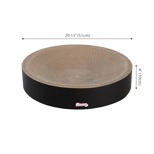 CSR1010H Nelson 20.13" Modern Cardboard Round Bowl Cat Scratcher with Catnip, Ink - color: Black