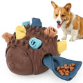 Hedgehog Treat Dispensing Dog Toy, Interactive Puzzle Toy for Dogs (Brown) - color: Brown