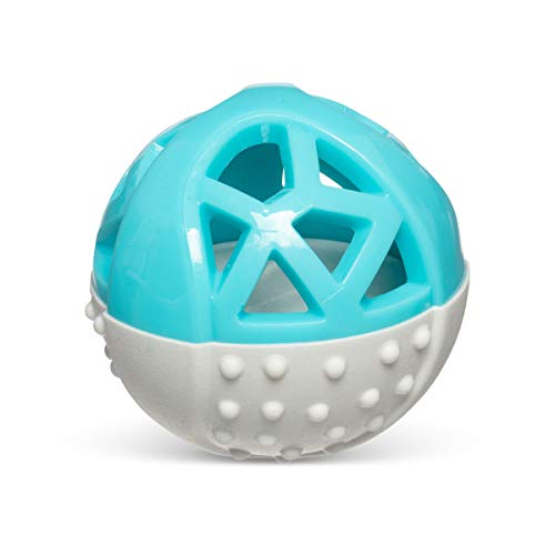 Messy Mutts Totally Pooched Catch n Squeak Ball, 3.5 Inch, Grey/Teal - color: Grey / Teal