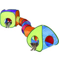 GONPETGP Cat Tunnel and Cubes Combo, Indoor Cat Tunnels with Play Ball, Interactive Crinkle Collapsible Tent and Cubes, All in One Set of 3 - color: Rainbow